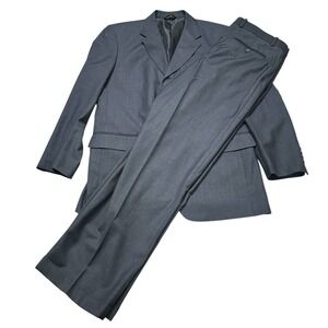 Caravelli‎ Suit Men 38/32R Gray Pleat Superior 150s High Tech Classic Career